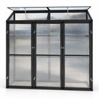 Väggväxthus 180 x 55 cm – 4 mm cellplåt, aluminiumram, 2 takfönster