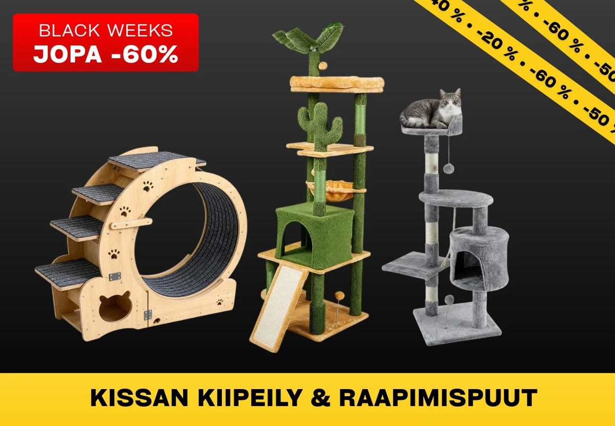 Kissan kiipeilypuut jopa -60%