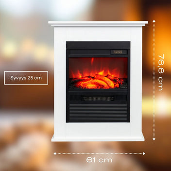 Elkamin Lucca 950/2000W – 61,12 x 25 x 76,63 cm, LED-låga, vit