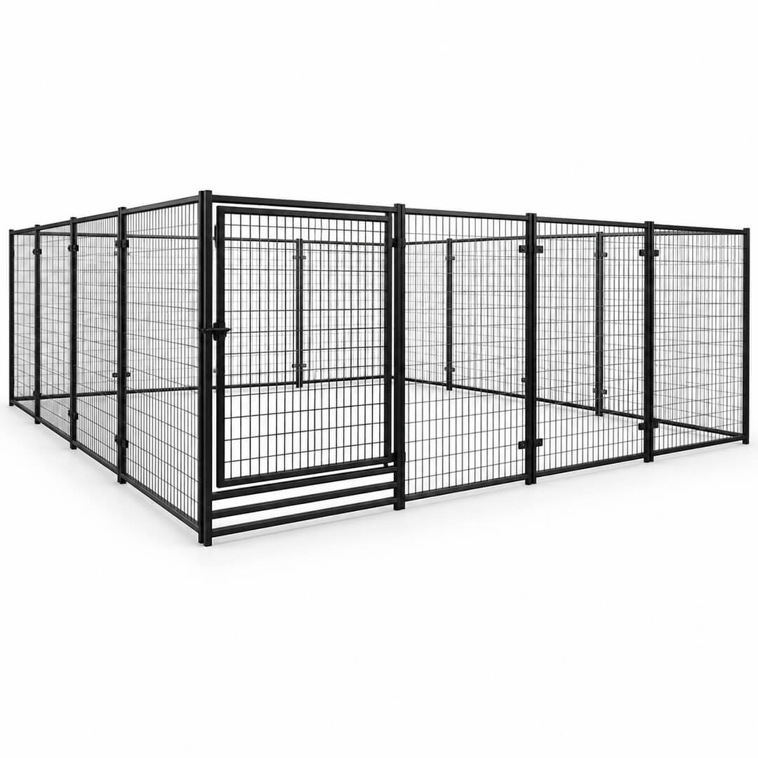 Koiratarha 36 m² – 6 x 6 x 1,82 m, galvanoitu teräs, musta