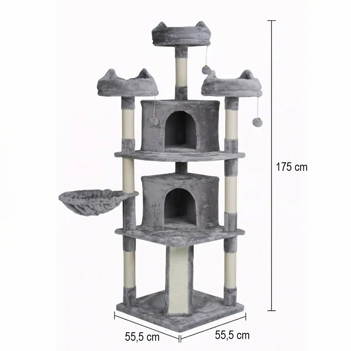 Pohjolan Lemmikkitarvike Kissan raapimispuu 175cm Vaalean harmaa