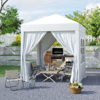 Pop up -paviljonki 2 x 2 m, 4 irrotettavaa sivuseinää ja kantolaukku, valkoinen
