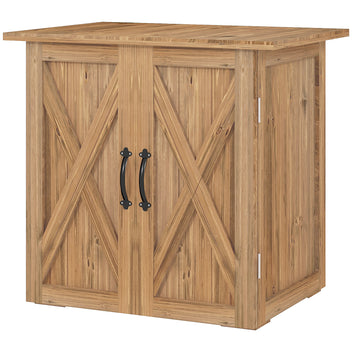 Matala puutarhakaappi magneettisalvatuilla pariovilla, 77 x 55 x 72 cm, ruskea