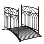 Barokkityylinen metallinen puutarhasilta kaiteilla, 135,5 cm, musta