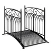 Barokkityylinen metallinen puutarhasilta kaiteilla, 135,5 cm, musta