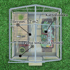 LYKKE PC KASVIHUONE HOPEA 3,7 M2
