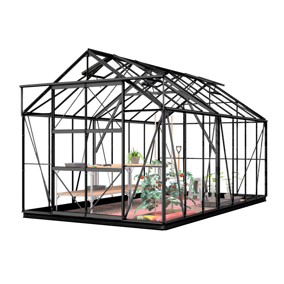 LYKKE HYBRIDI KASVIHUONE MUSTA 11,3 M2