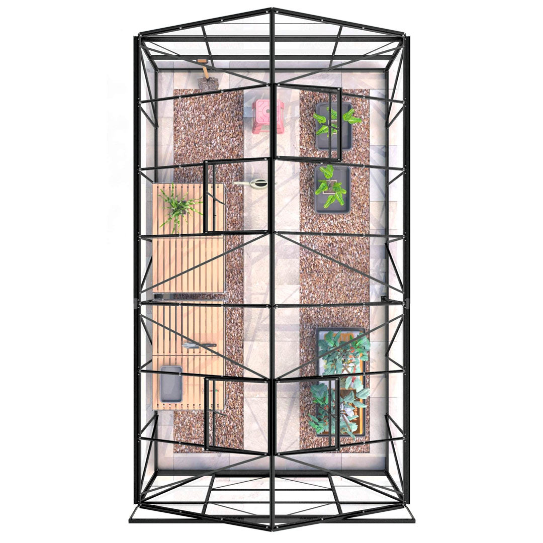 LYKKE HYBRIDI KASVIHUONE MUSTA 11,3 M2