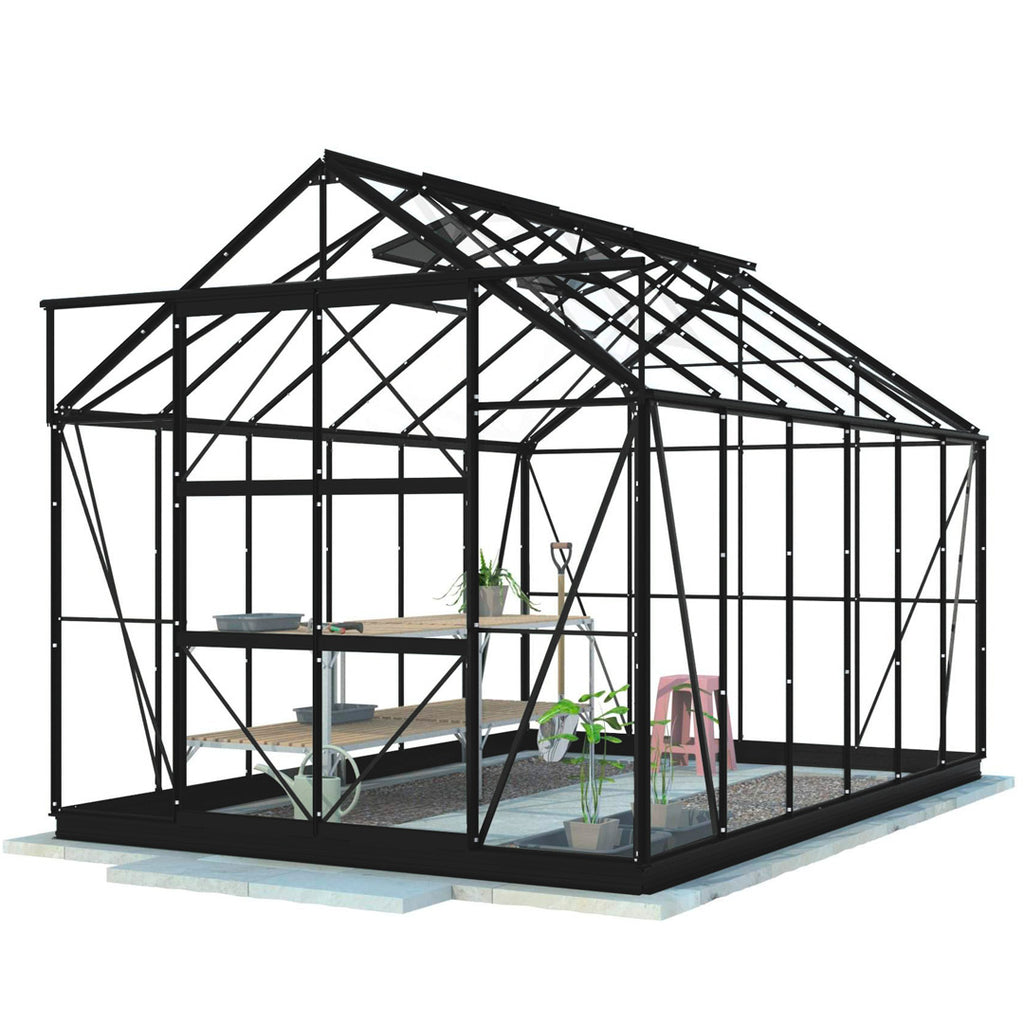 LYKKE HYBRIDI KASVIHUONE MUSTA 9,7 M2