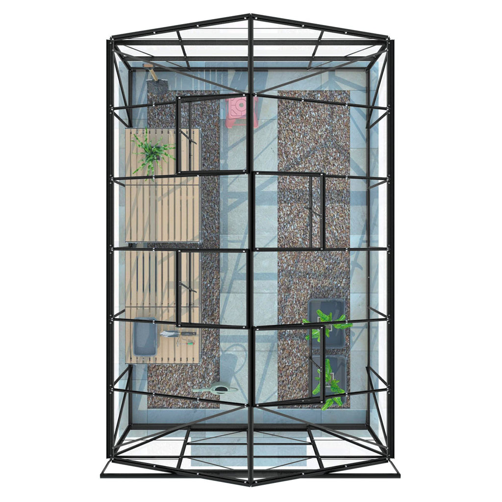 LYKKE HYBRIDI KASVIHUONE MUSTA 9,7 M2
