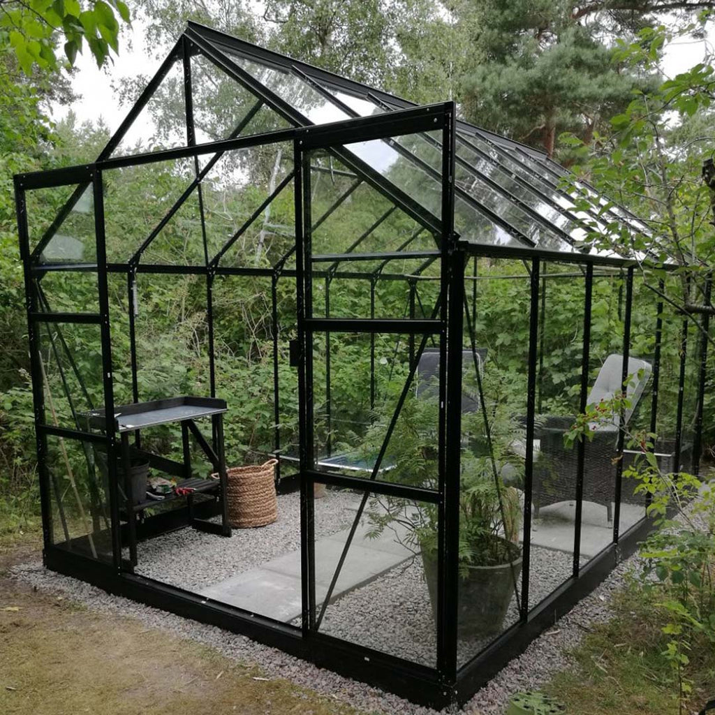 LYKKE HYBRIDI KASVIHUONE MUSTA 9,7 M2