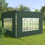 Ikkunalliset sivuseinät pop-up-paviljonkiin 3 x 3 / 3 x 4 m, 2 kpl, vihreä