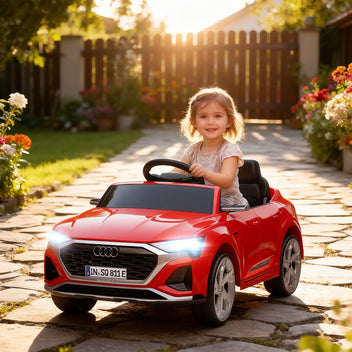 Lasten sähköauto Audi Q8 e-tron Sportback 12V, kaukosäädin, jousitus, 3–5 v, punainen