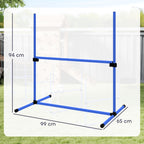 Koiran agility-esteet 4 kpl, korkeus säädettävä, kantolaukku, 99 x 65 x 94 cm, sininen