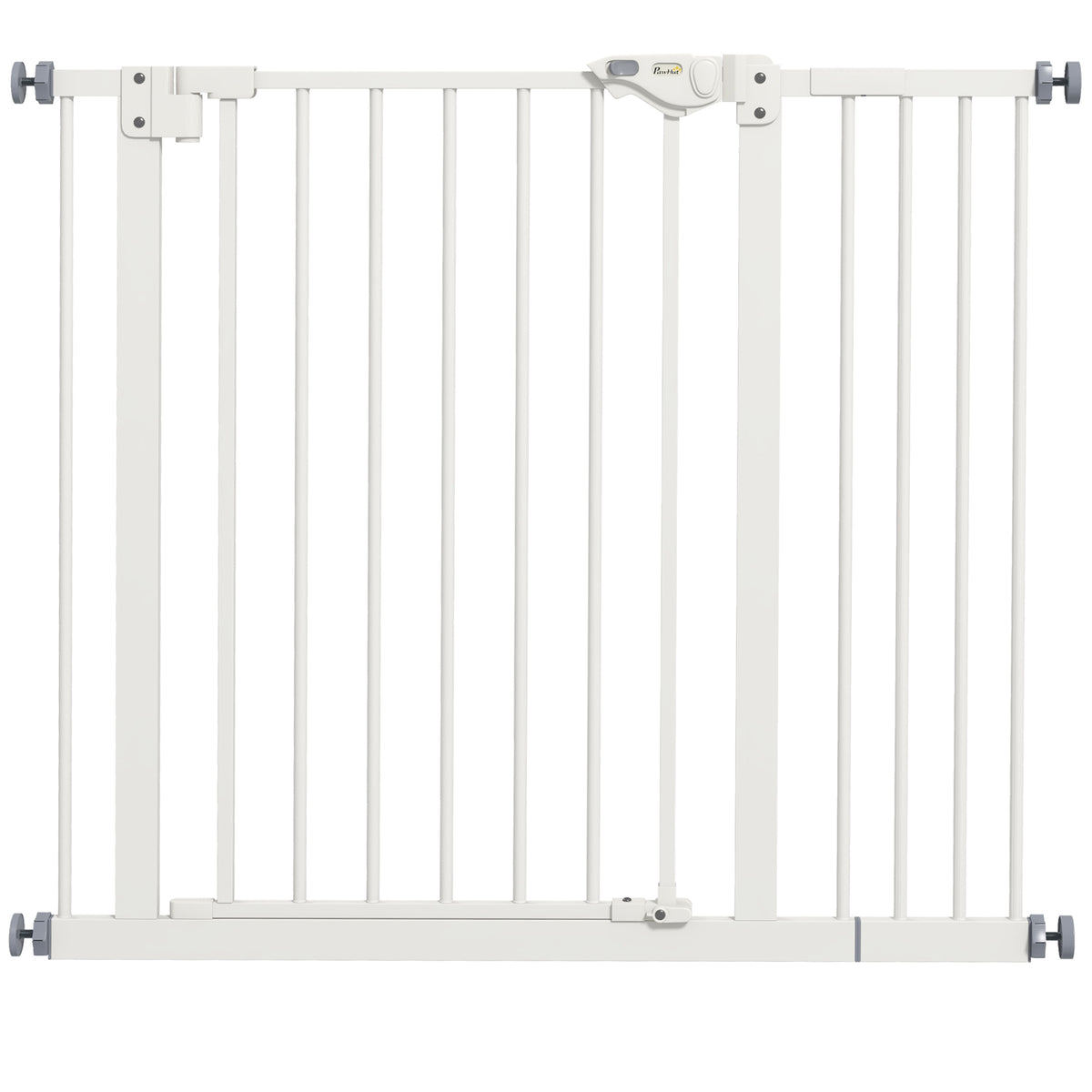 Koiraportti ilman porausta, automaattisesti sulkeutuva, leveys 74–80 tai 87–94 cm, metalli, valkoinen