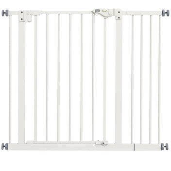 Koiraportti ilman porausta, automaattisesti sulkeutuva, leveys 74–80 tai 87–94 cm, metalli, valkoinen