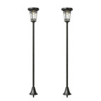 Aurinkolyhtypylväät, 2 kpl, säädettävä 180 cm, musta
