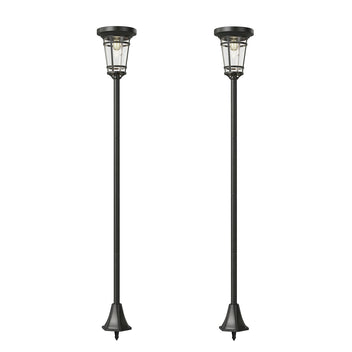 Aurinkolyhtypylväät, 2 kpl, säädettävä 180 cm, musta
