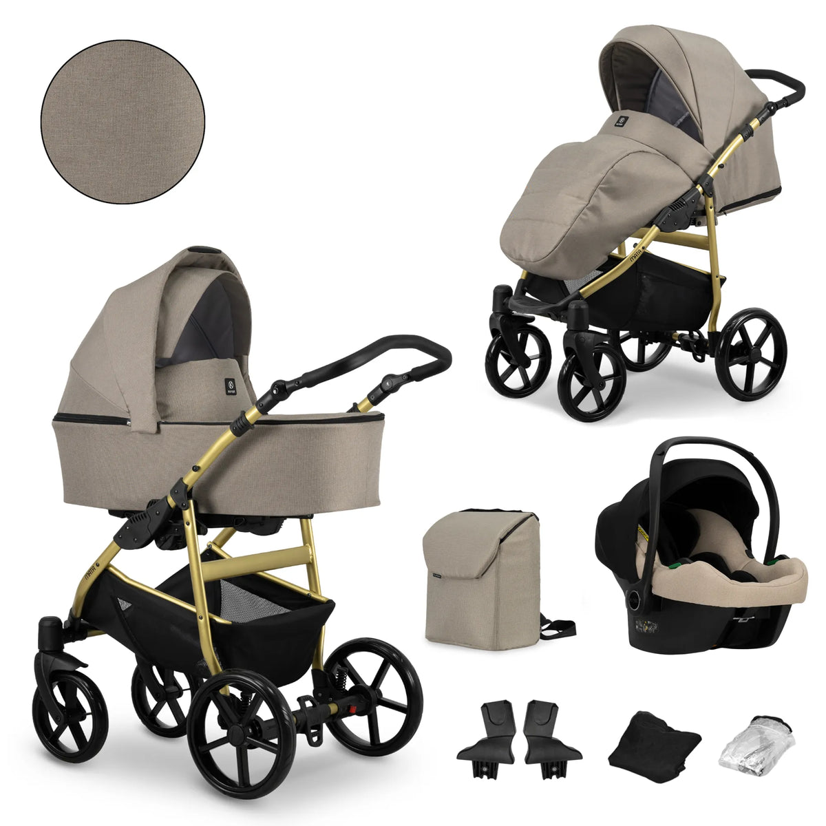 Kunert Mata 3-in-1 yhdistelmävaunut Cosmo-turvakaukalolla, useita värejä