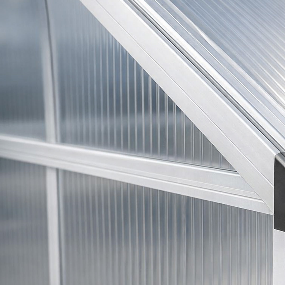 Pohjola Garden Kasvihuone 8,6m2 Sokkeli & Rännit, 4mm 610g/mm2 kennolevyt