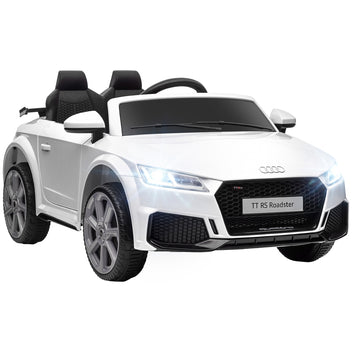Lasten sähköauto Audi TT RS Roadster, kaukosäädin, musiikki ja LED, 3–5 v, valkoinen