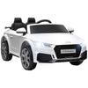 Lasten sähköauto Audi TT RS Roadster, kaukosäädin, musiikki ja LED, 3–5 v, valkoinen