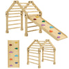 Kiipeilykolmio 3-in-1 tikkailla ja liukumäki/kiipeilyseinällä, puu, 1,5–4 v