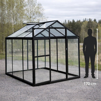 Hybridikasvihuone 3,3 m² – 182 x 190 x 195 cm, polykarbonaattikatto, sokkeli