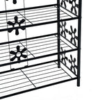 Koristeellinen metallihylly kasveille tai kengille, 4 tasoa, musta
