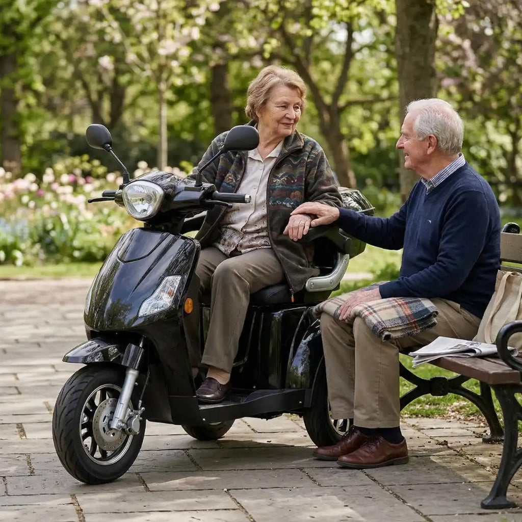 Senioriskoter 1000 W 25 km/h – 48 V 20 Ah litiumbatteri, stöldlarm, 150 kg