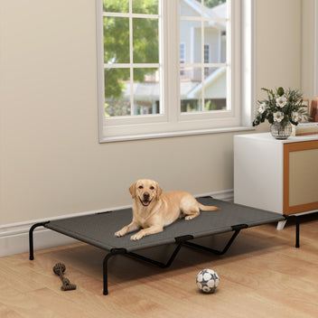 Koiran kenttäpeti isoille koirille 67,5 kg asti, 600 g/m² verkko, 152 x 94 x 23 cm, harmaa