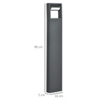 LED-pylväsvalaisin pihalle, 90 cm, tummanharmaa