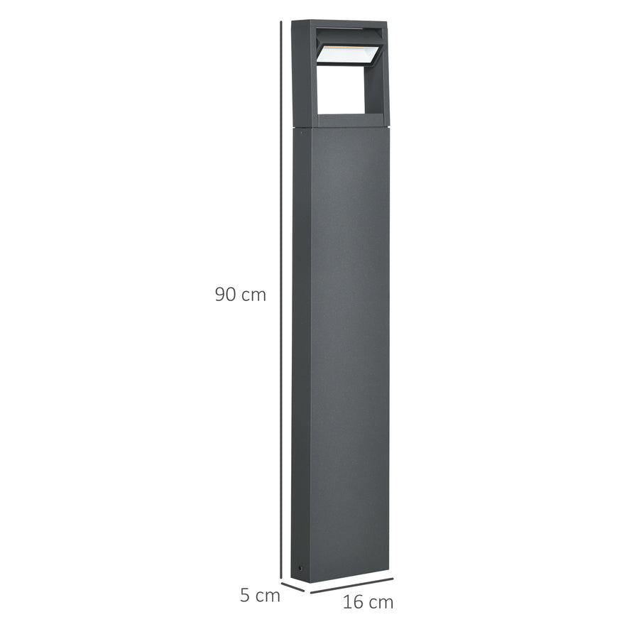 LED-pylväsvalaisin pihalle, 90 cm, tummanharmaa