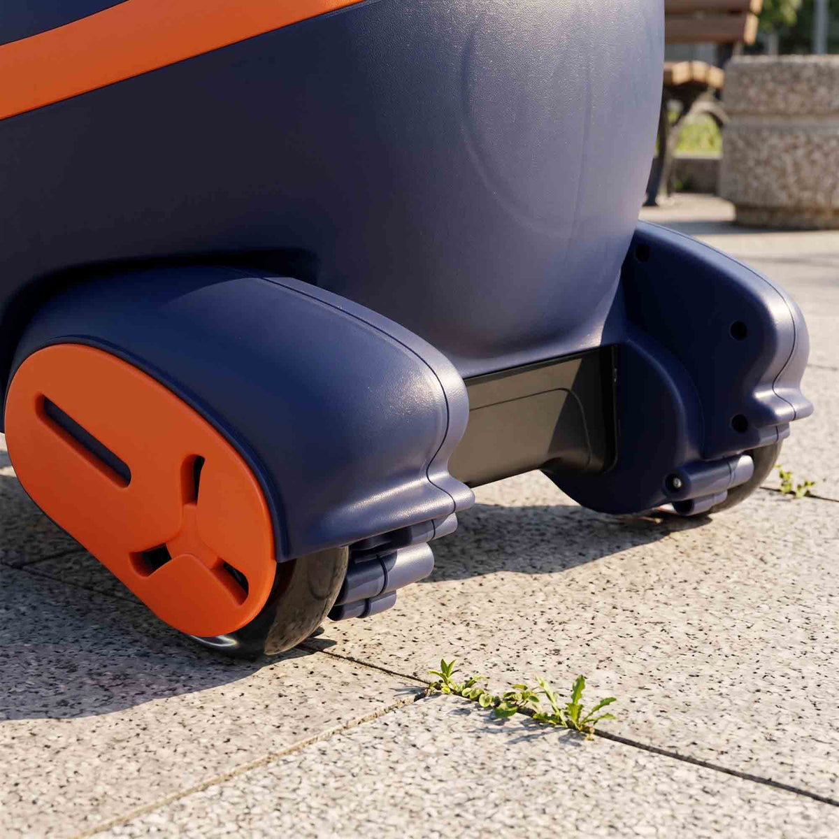 Lasten sähköinen kiikkuauto 2-in-1, litiumakku, RGB-valot ja musiikki, 360° ohjaus, oranssi