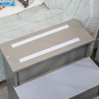 Lemmikin portaat 4 askelmaa, liukumaton lyhytnukka, 30 kg asti, 40 x 59 x 54,2 cm, harmaa