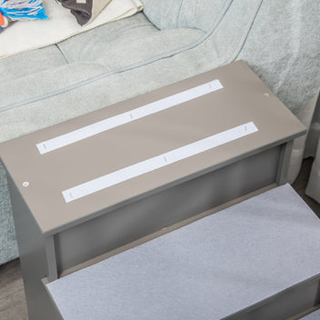 Lemmikin portaat 4 askelmaa, liukumaton lyhytnukka, 30 kg asti, 40 x 59 x 54,2 cm, harmaa