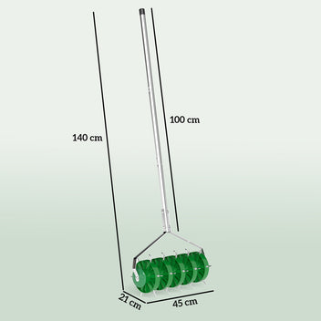 Piikkitela nurmikon ilmastamiseen, 30 piikkiä, 45 cm, tummanvihreä