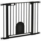 Koiraportti lemmikkiluukulla, kaksoislukitus, ilman porausta, leveys 75–103 cm, musta