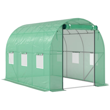 Vahvistettu tunnelikasvihuone 170 g/m² katteella, 3 x 2 x 2 m, vihreä