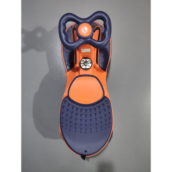 Lasten sähköinen kiikkuauto 2-in-1, litiumakku, RGB-valot ja musiikki, 360° ohjaus, oranssi