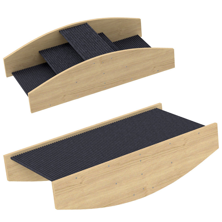 Koiran tasapainokeinu ja portaat 2-in-1, matolla päällystetyt askelmat, kuusi, 80 x 39,5 cm