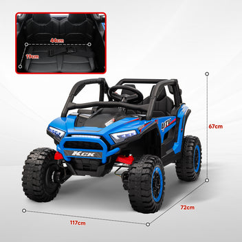 Lasten sähkömaastoauto UTV 24V kahdelle, neliveto, kaukosäädin, 5–7 km/h, sininen