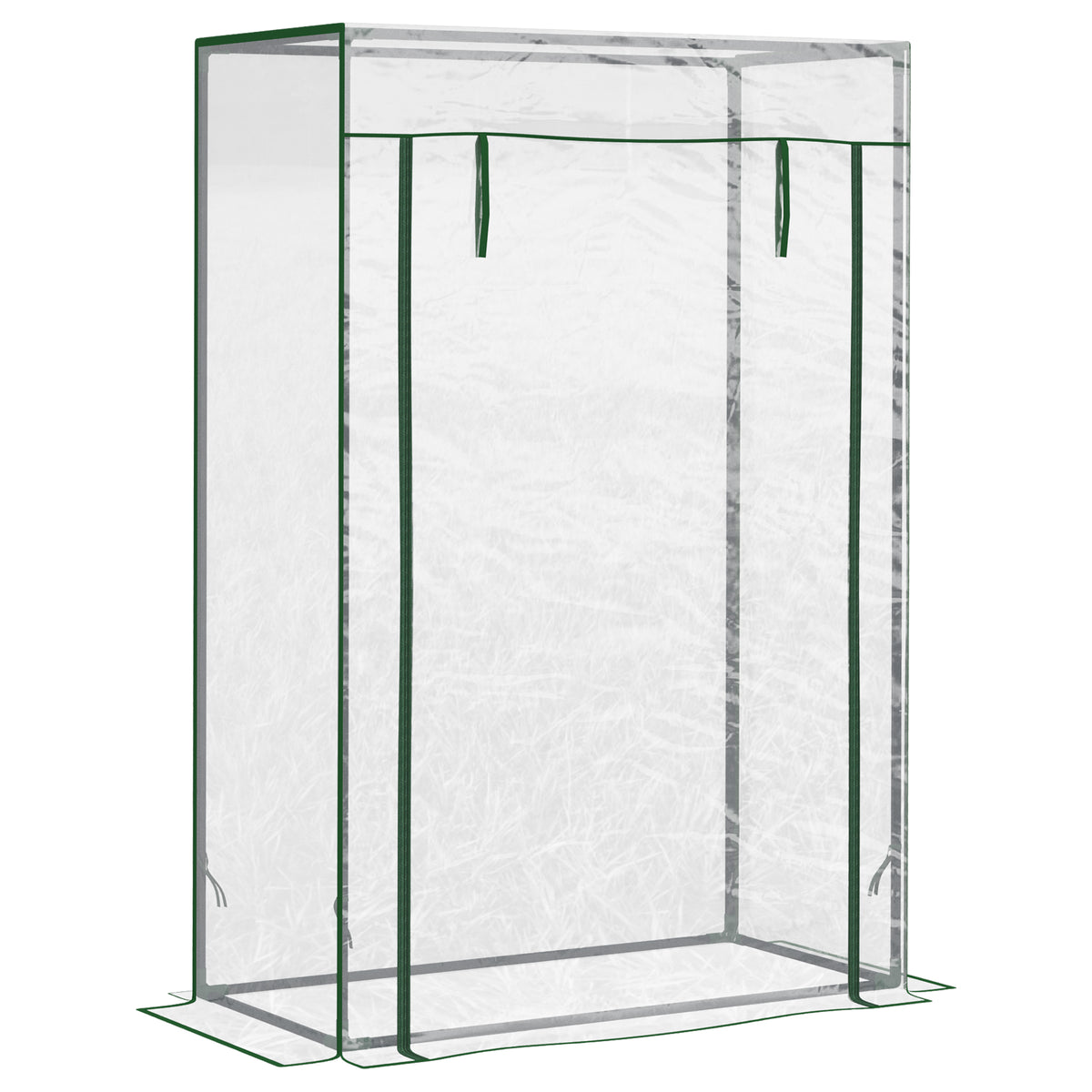 Korkea ja kapea minikasvihuone rullaovella, 100 x 50 x 150 cm, läpinäkyvä