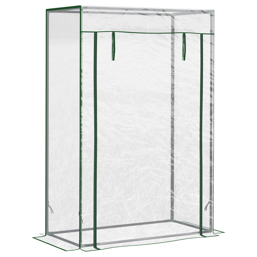 Korkea ja kapea minikasvihuone rullaovella, 100 x 50 x 150 cm, läpinäkyvä