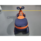 Lasten sähköinen kiikkuauto 2-in-1, litiumakku, RGB-valot ja musiikki, 360° ohjaus, oranssi