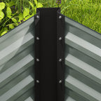 Syvät metalliset kasvatuslaatikot, 2 kpl, 120 x 60 x 60 cm, tummanharmaa