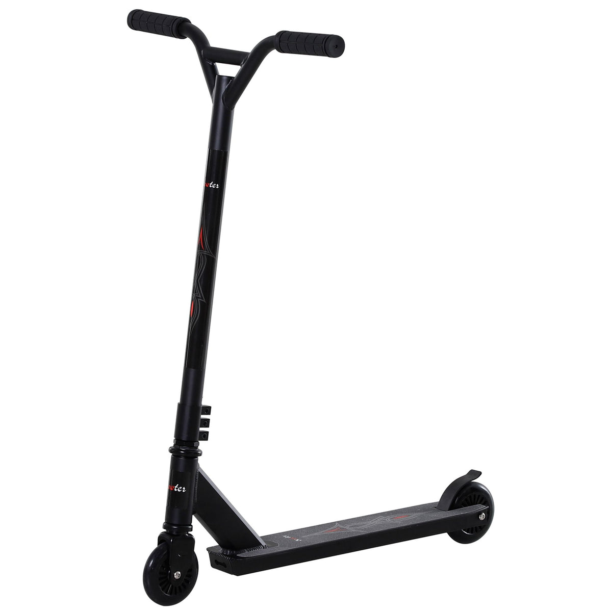 Temppupotkulauta alumiinia, 100 mm PU-pyörät, freestyle, 14 v+, musta