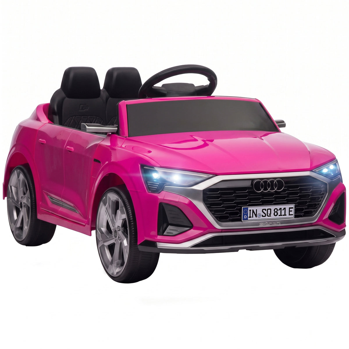 Lasten sähköauto Audi Q8 e-tron Sportback 12V, kaukosäädin, jousitus, 3–5 v, pinkki