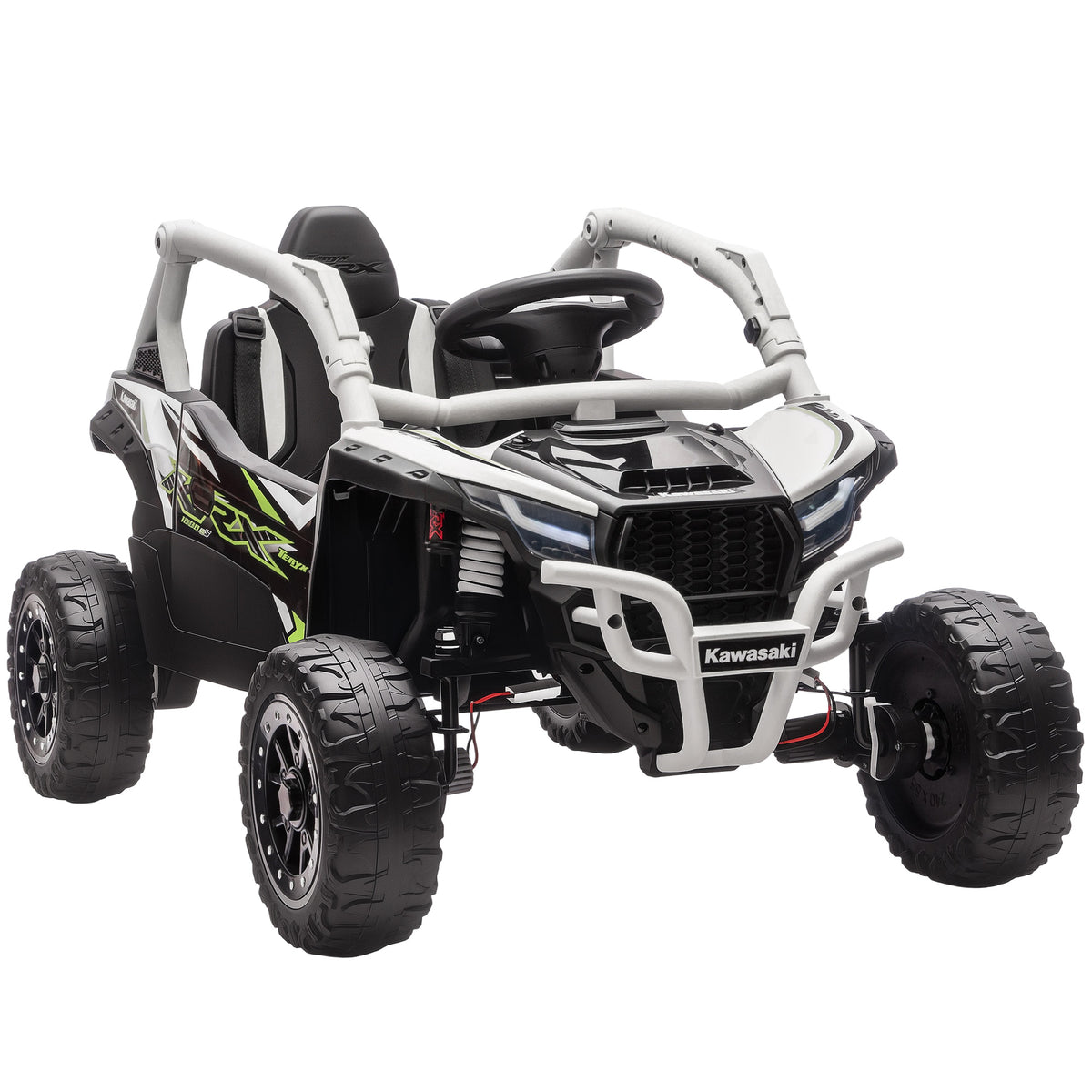 Lasten sähkömaastoauto Kawasaki Teryx KRX 1000, 12V, kaukosäädin, LED ja musiikki, harmaa