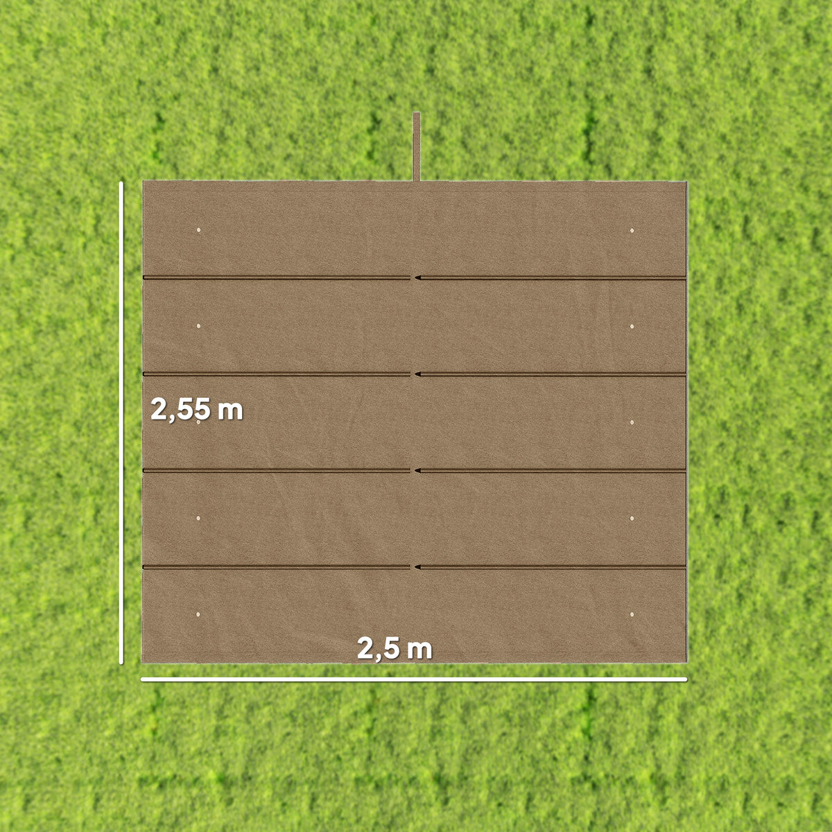 Varakangas 3 x 3 m pergolaan liukukatolla, 250 x 255 cm, ruskea
